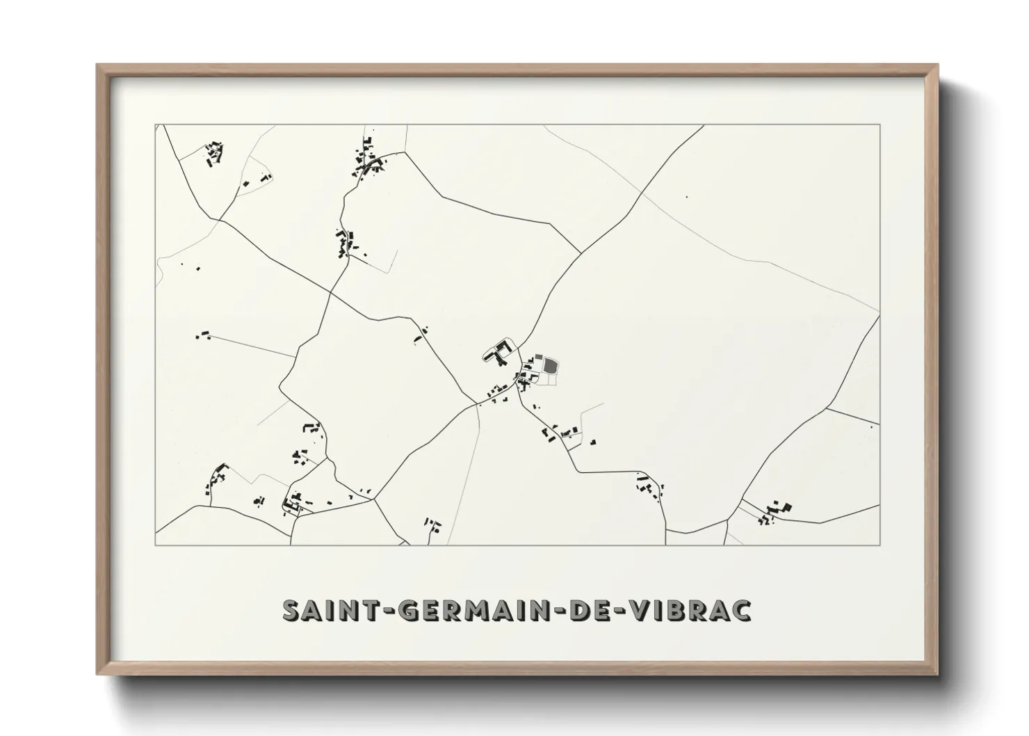 Une affiche de carte sur Saint-Germain-de-Vibrac