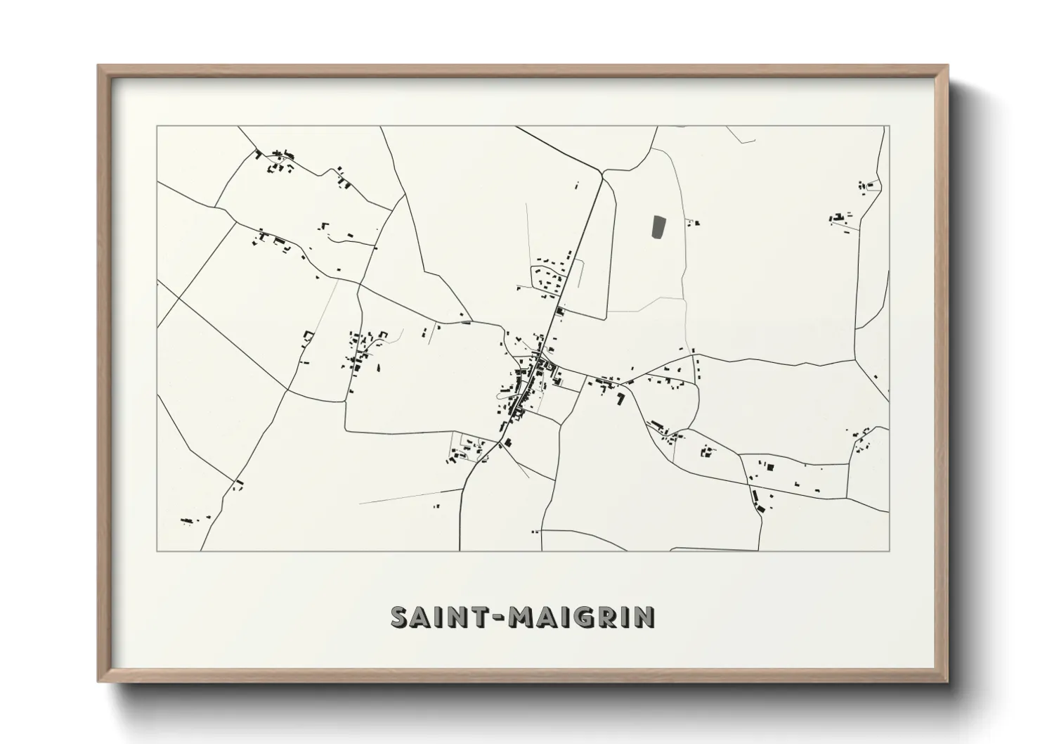 Une affiche de carte sur Saint-Maigrin