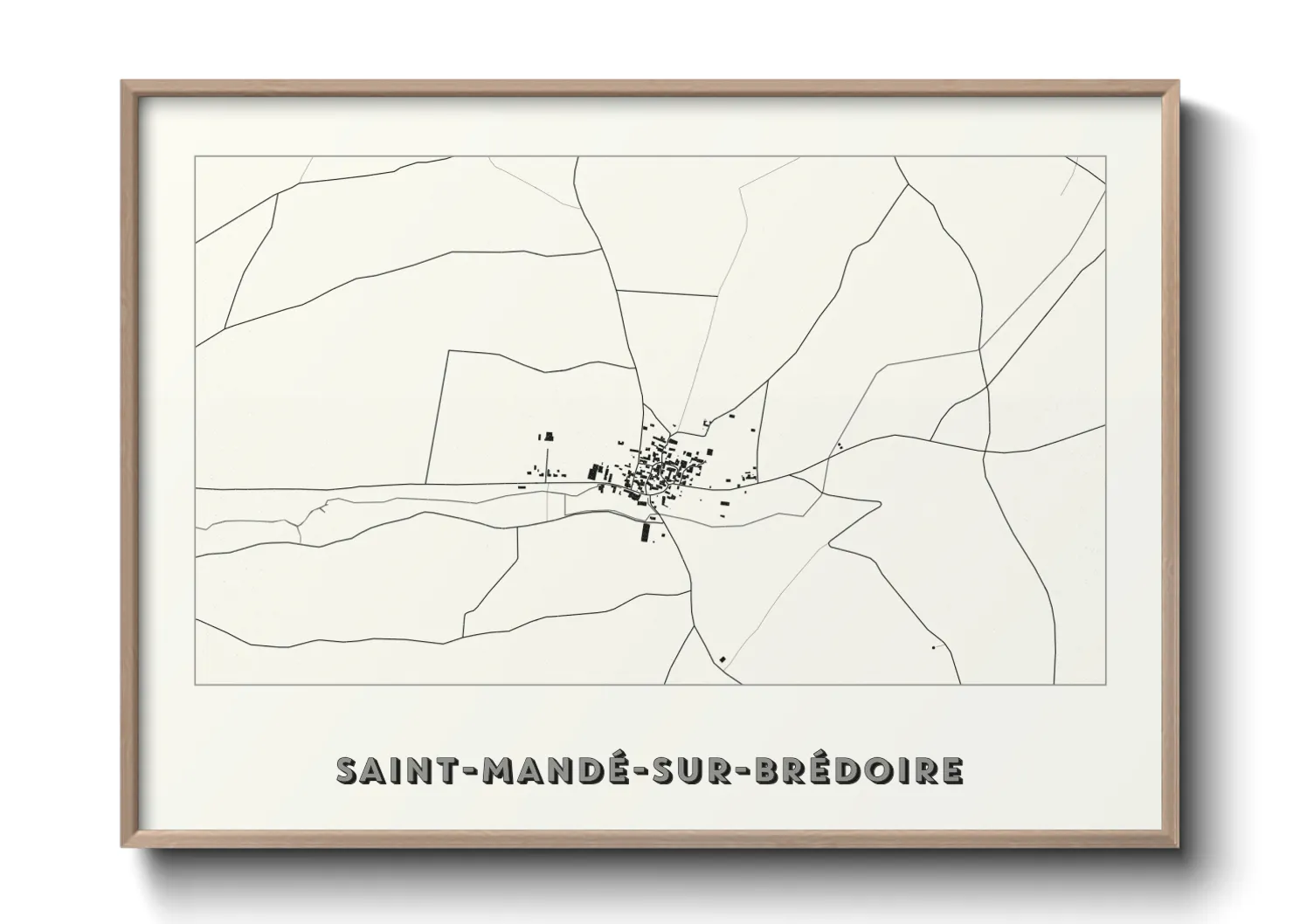Une affiche de carte sur Saint-Mandé-sur-Brédoire