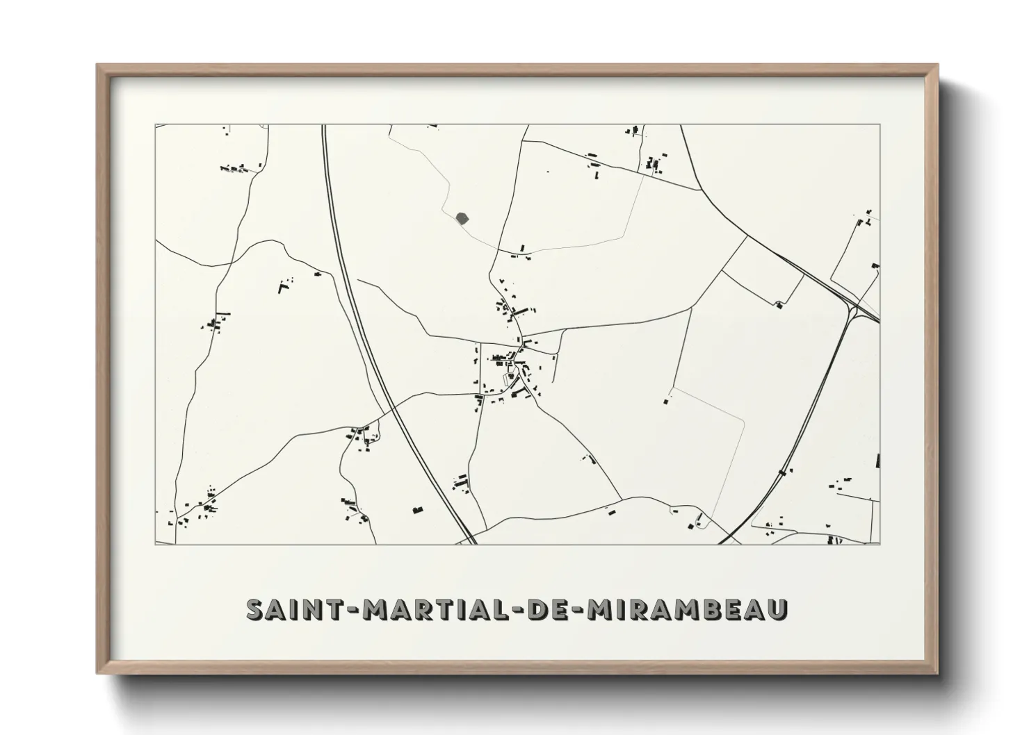 Une affiche de carte sur Saint-Martial-de-Mirambeau