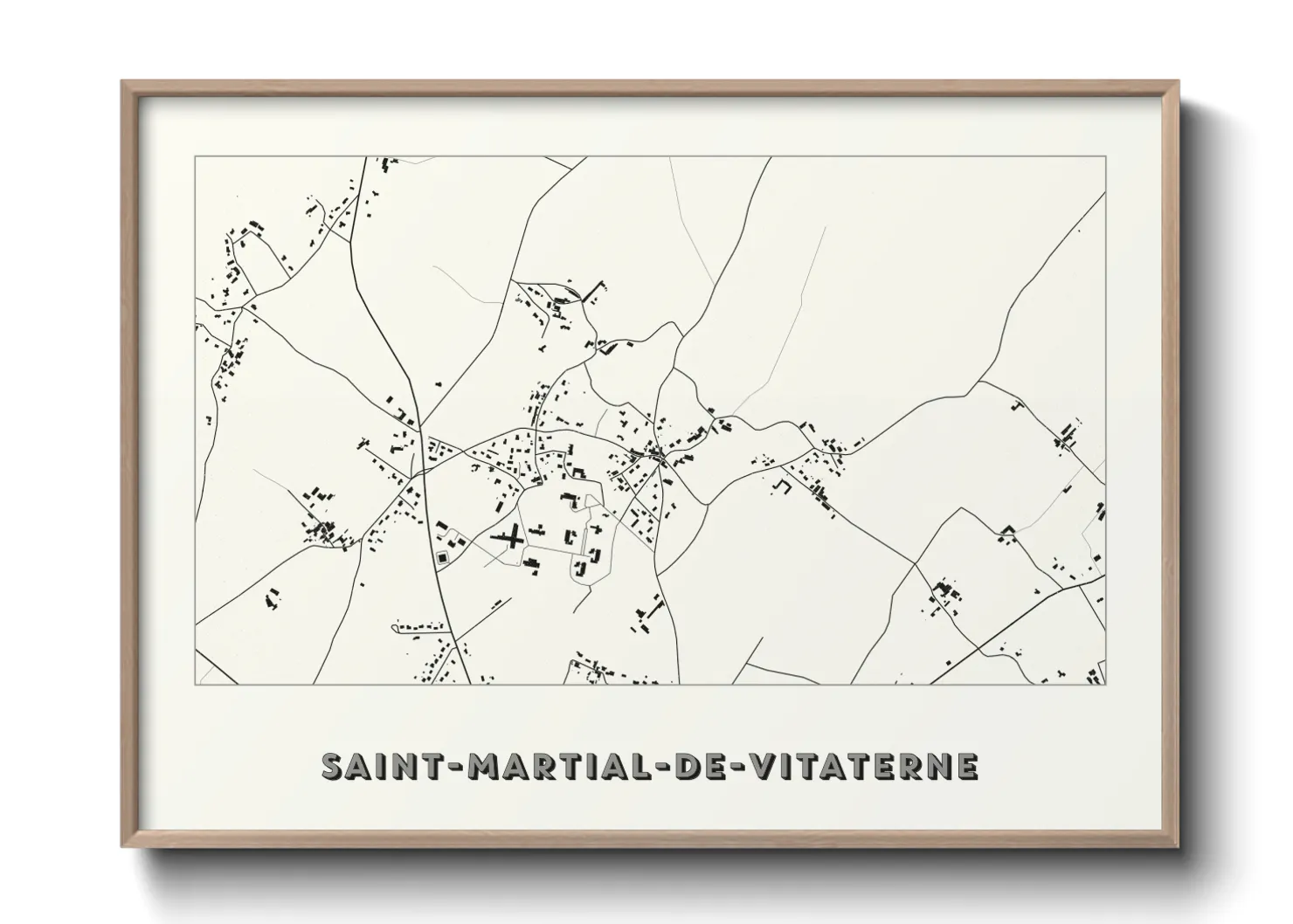 Une affiche de carte sur Saint-Martial-de-Vitaterne