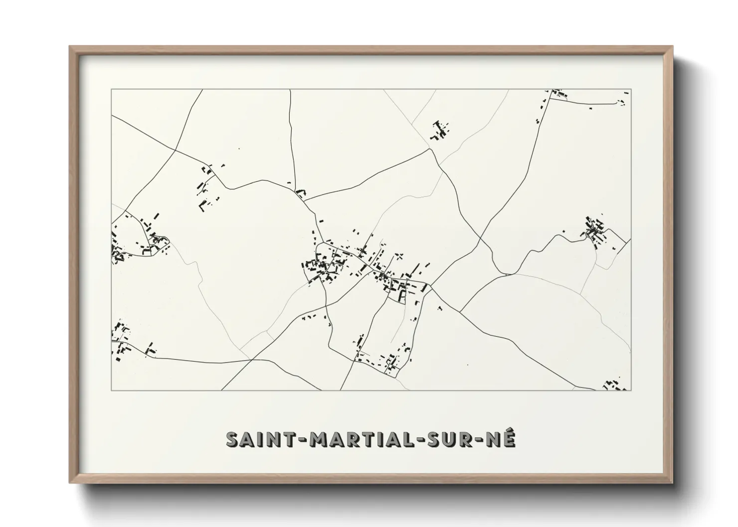 Une affiche de carte sur Saint-Martial-sur-Né
