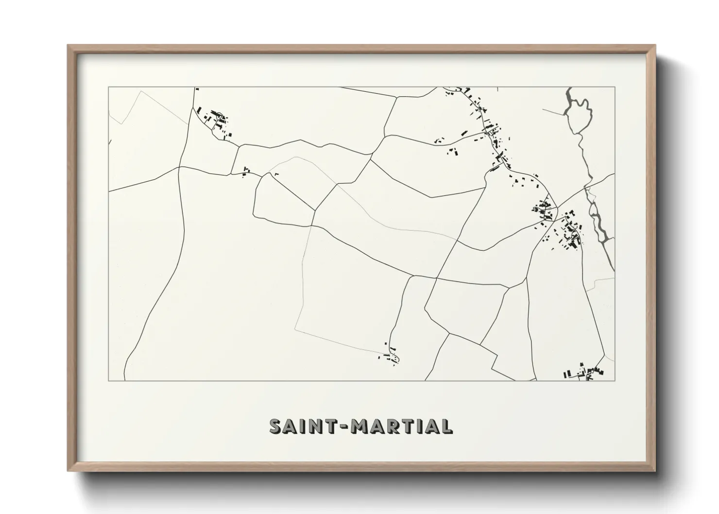 Une affiche de carte sur Saint-Martial