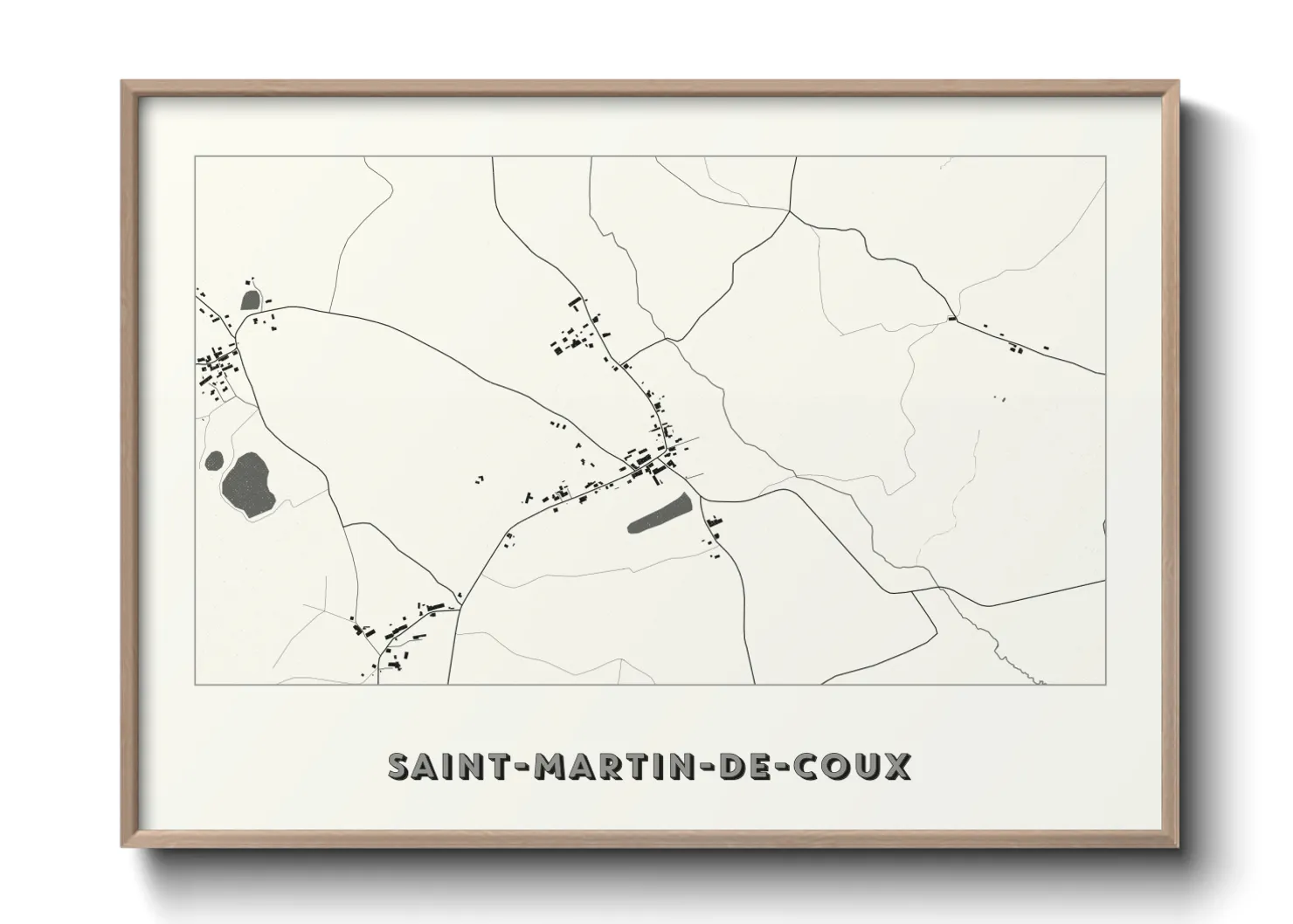 Une affiche de carte sur Saint-Martin-de-Coux