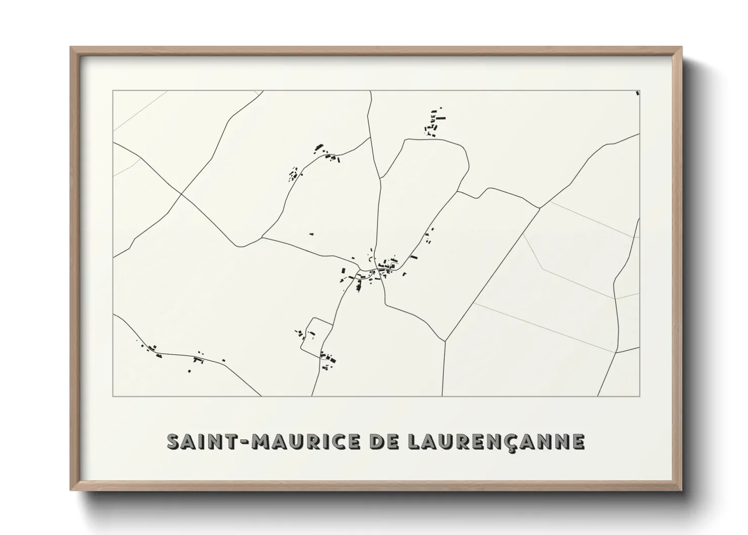 Une affiche de carte sur Saint-Maurice de Laurençanne