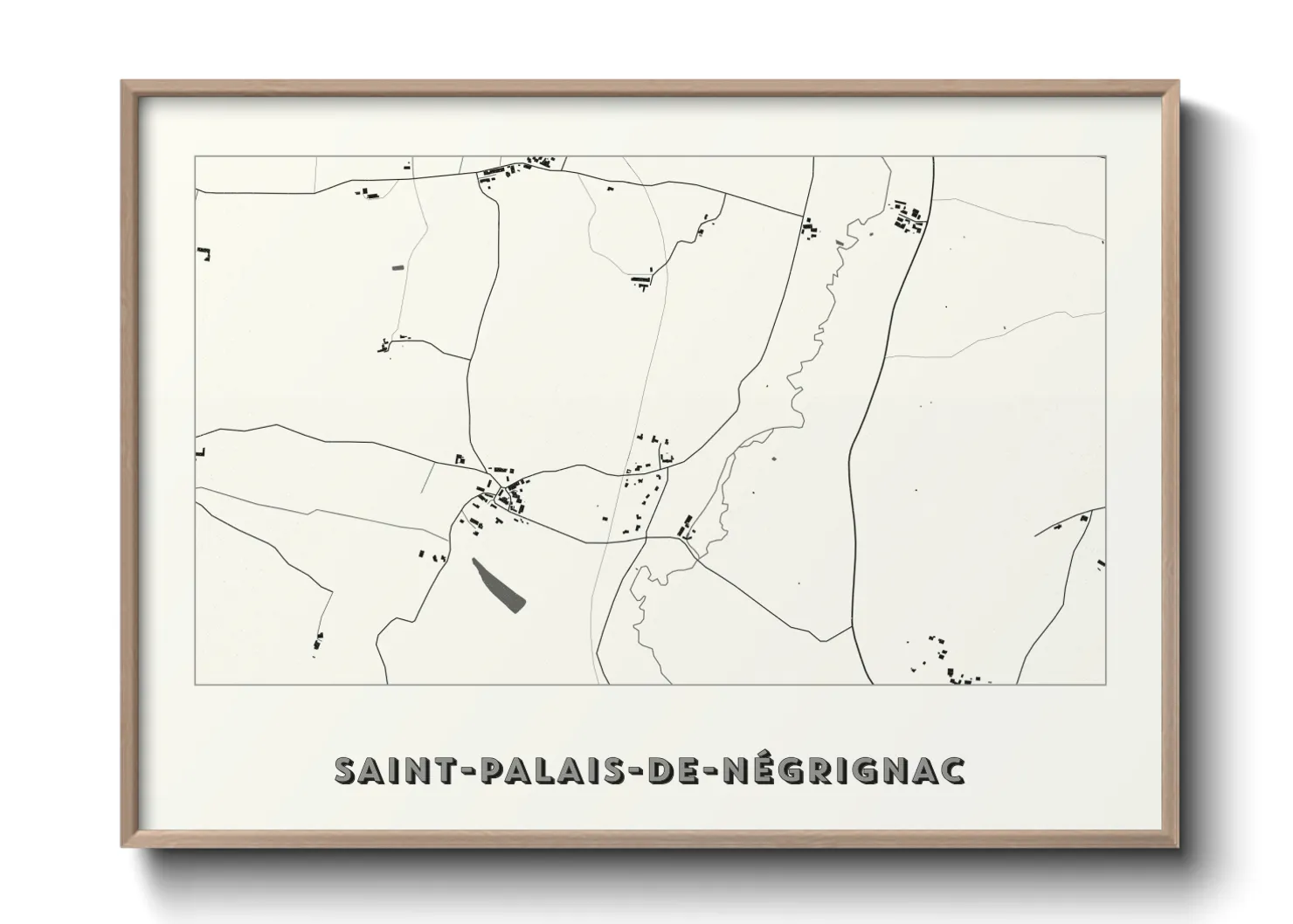 Une affiche de carte sur Saint-Palais-de-Négrignac