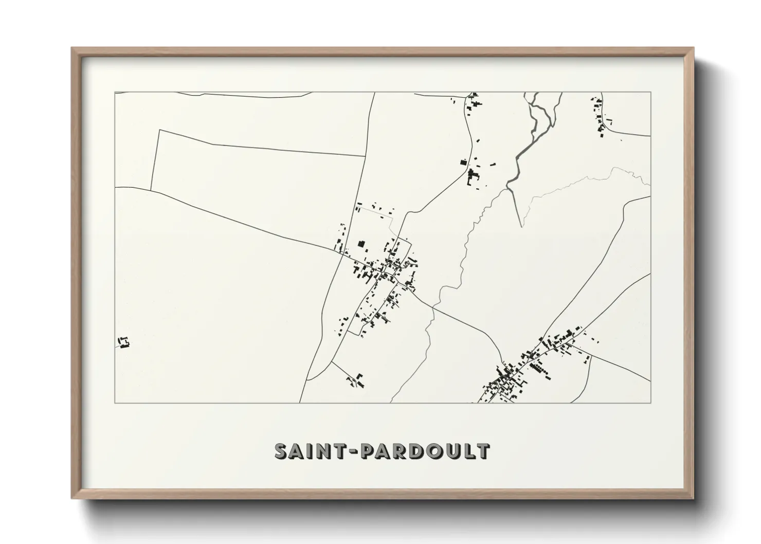 Une affiche de carte sur Saint-Pardoult