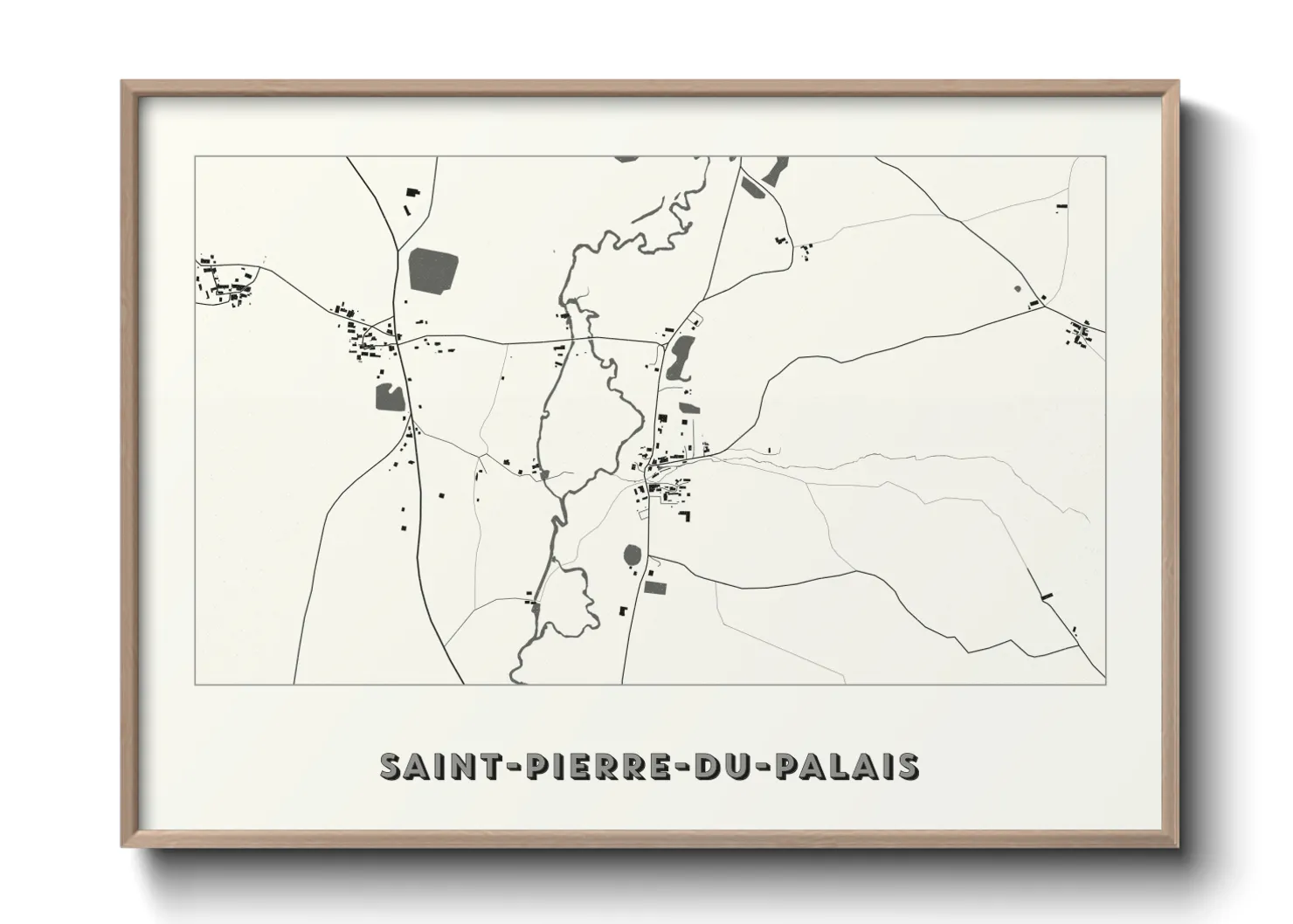 Une affiche de carte sur Saint-Pierre-du-Palais