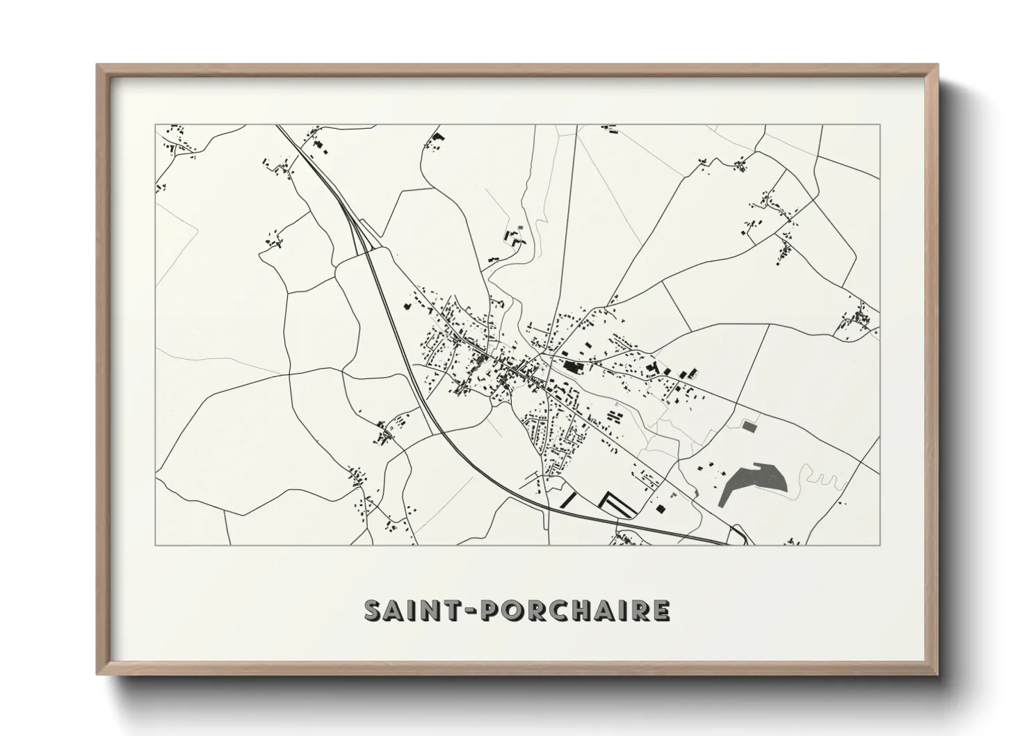 Une affiche de carte sur Saint-Porchaire