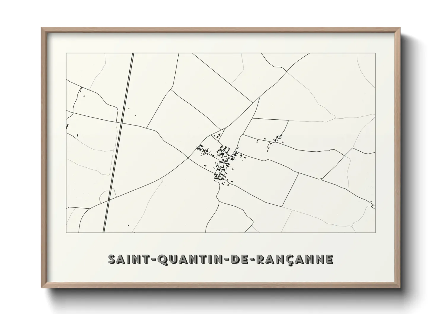 Une affiche de carte sur Saint-Quantin-de-Rançanne