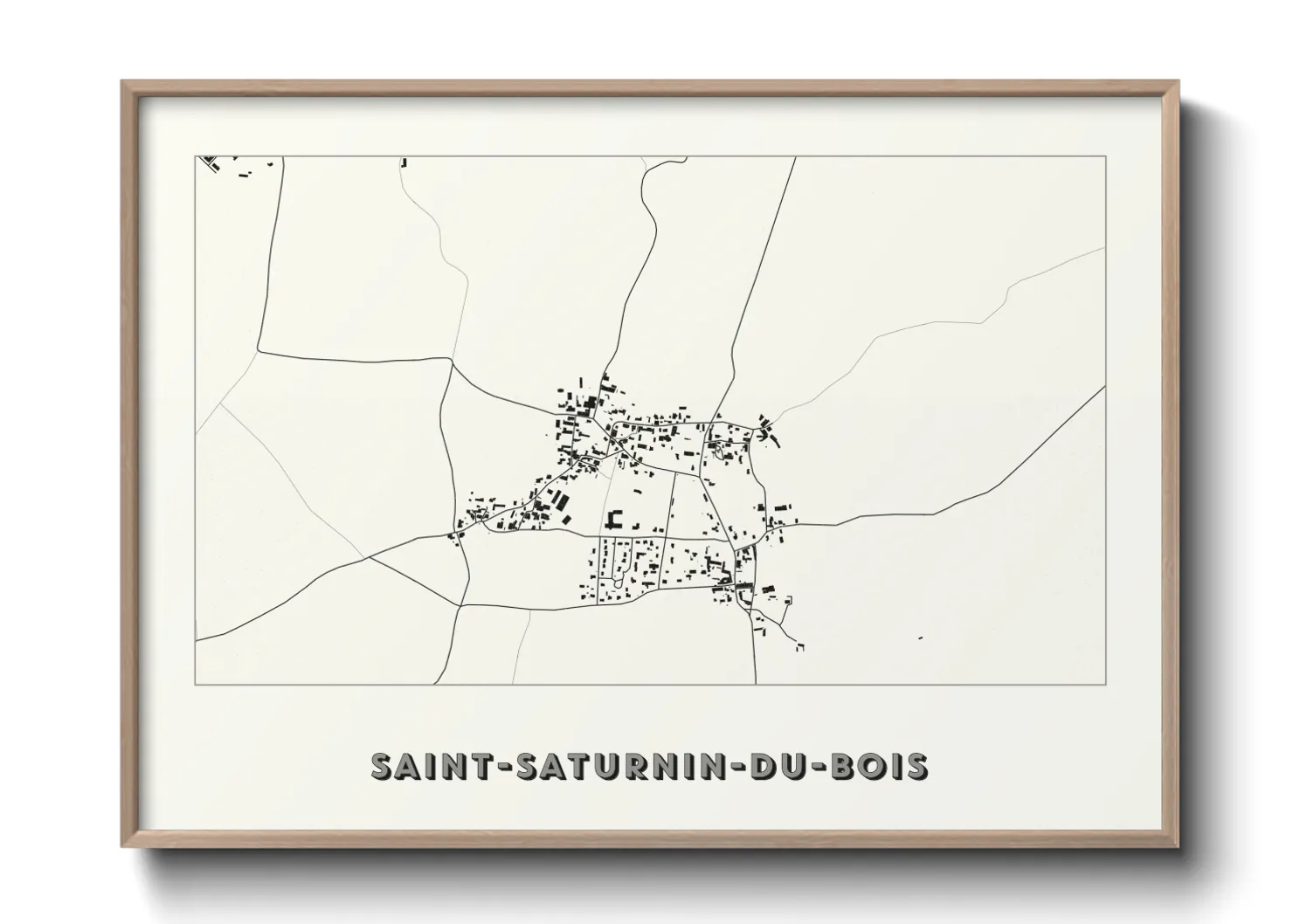 Une affiche de carte sur Saint-Saturnin-du-Bois