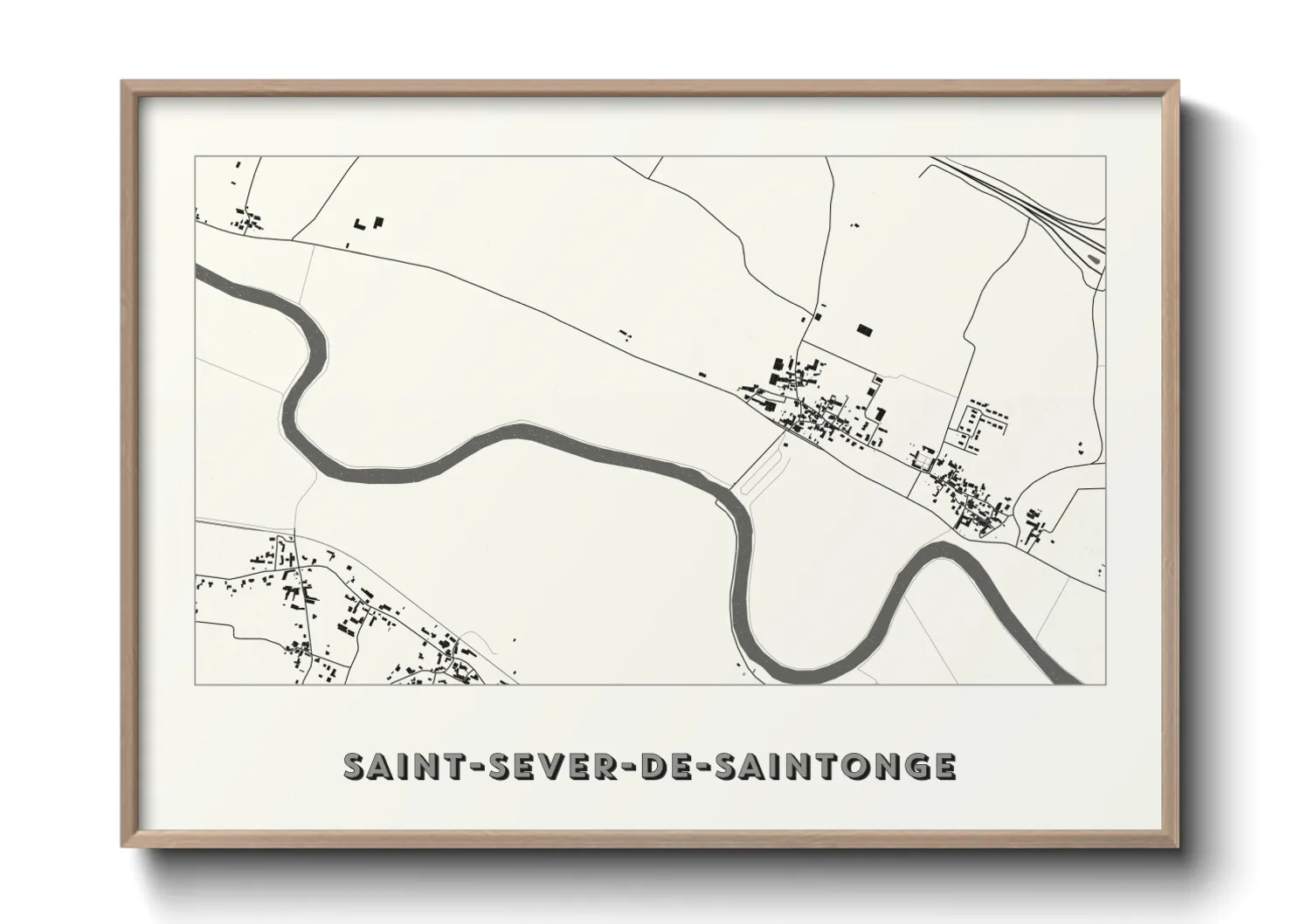 Une affiche de carte sur Saint-Sever-de-Saintonge