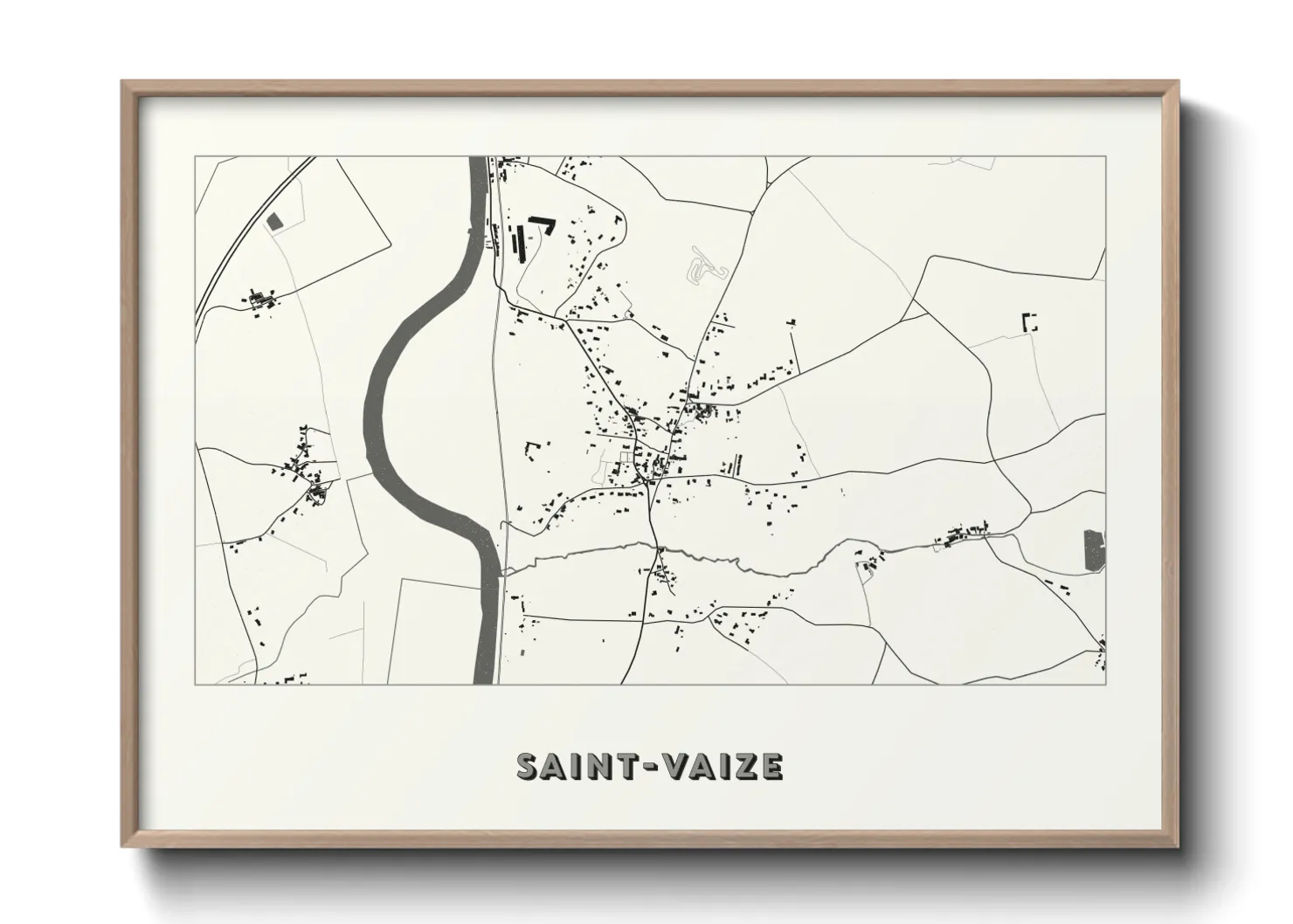 Une affiche de carte sur Saint-Vaize