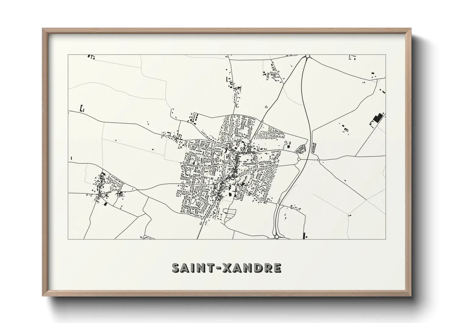 Une affiche de carte sur Saint-Xandre