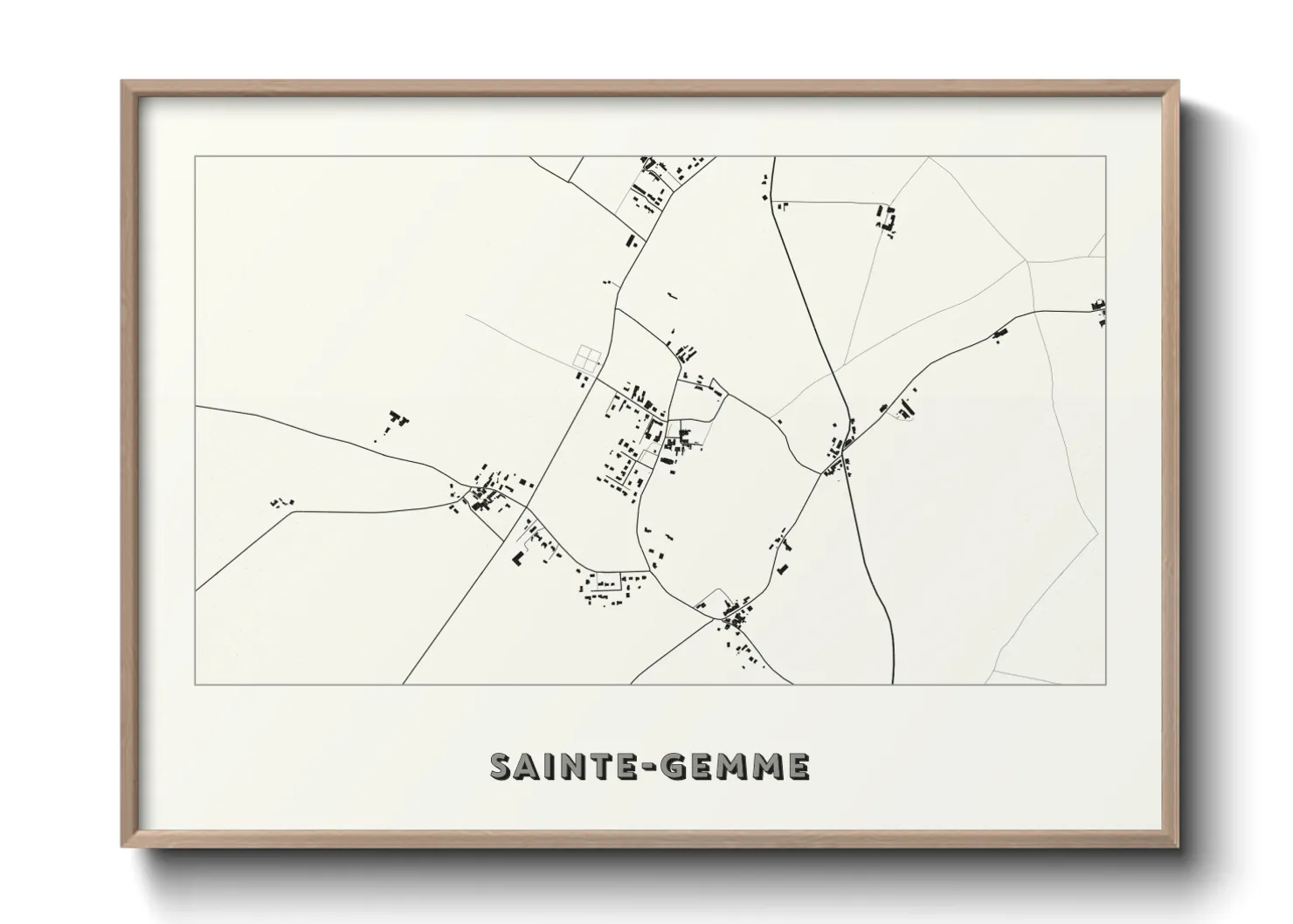 Une affiche de carte sur Sainte-Gemme