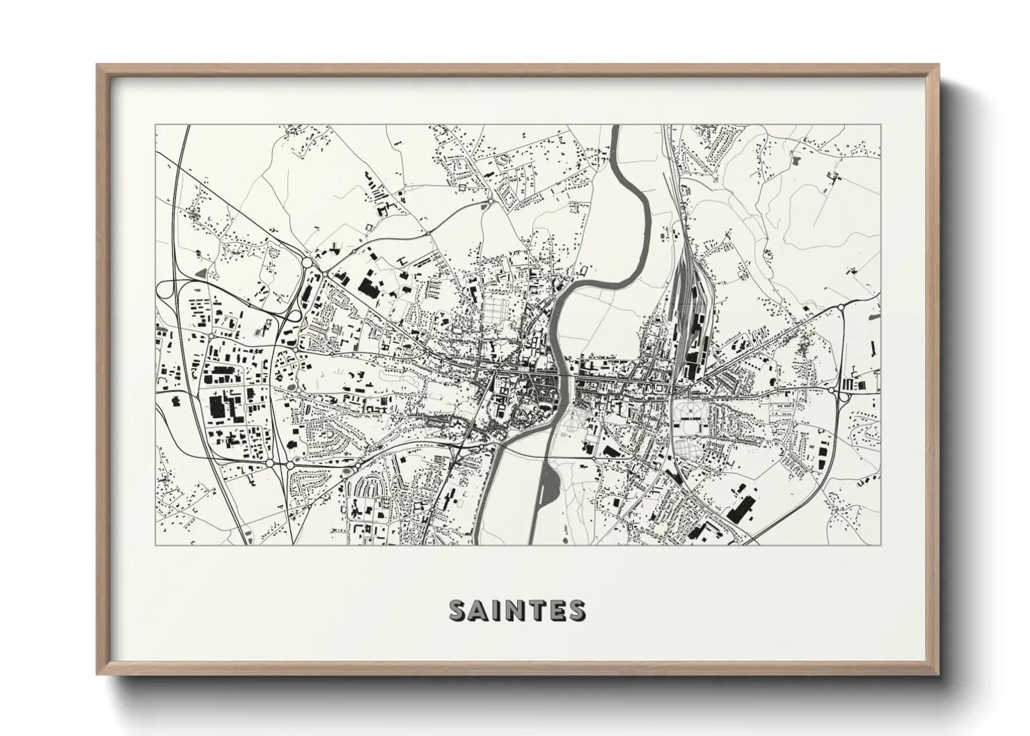 Une affiche de carte sur Saintes