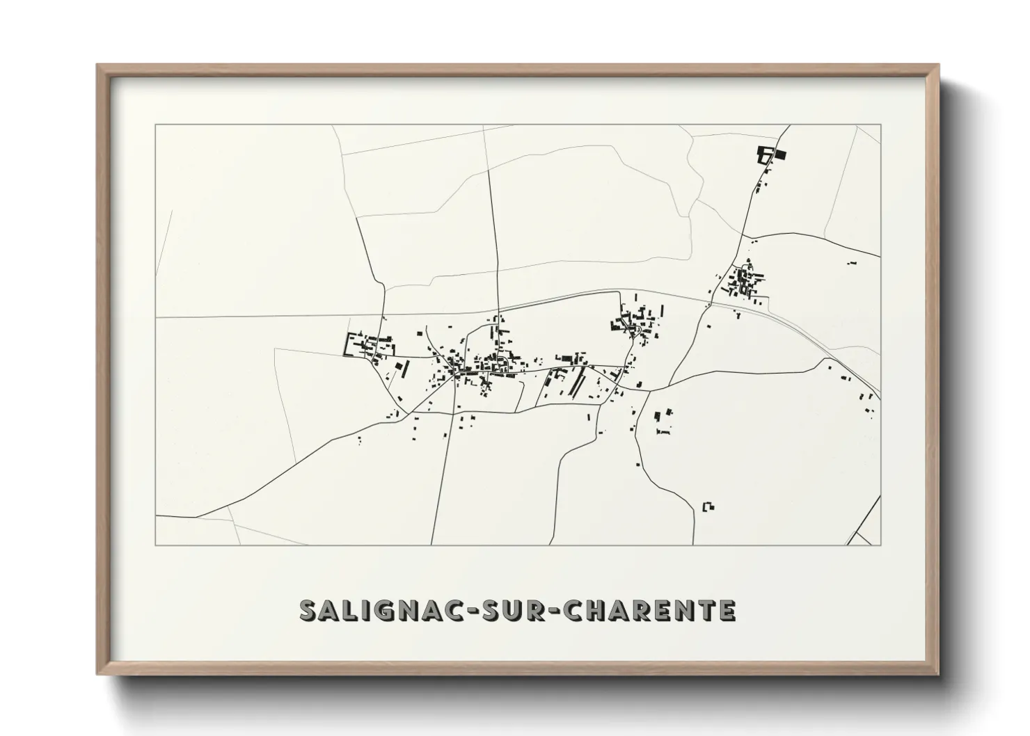 Une affiche de carte sur Salignac-sur-Charente