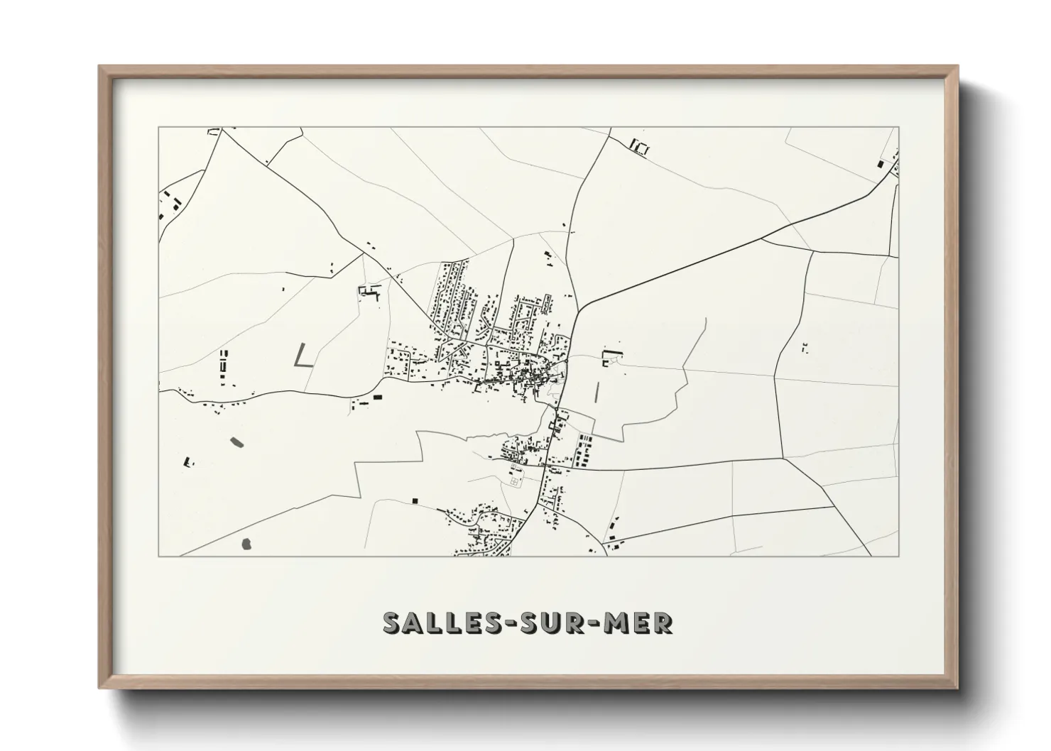 Une affiche de carte sur Salles-sur-Mer