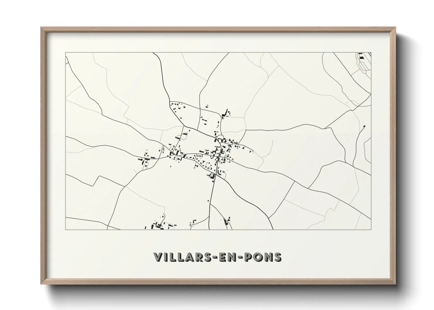 Une affiche de carte sur Villars-en-Pons