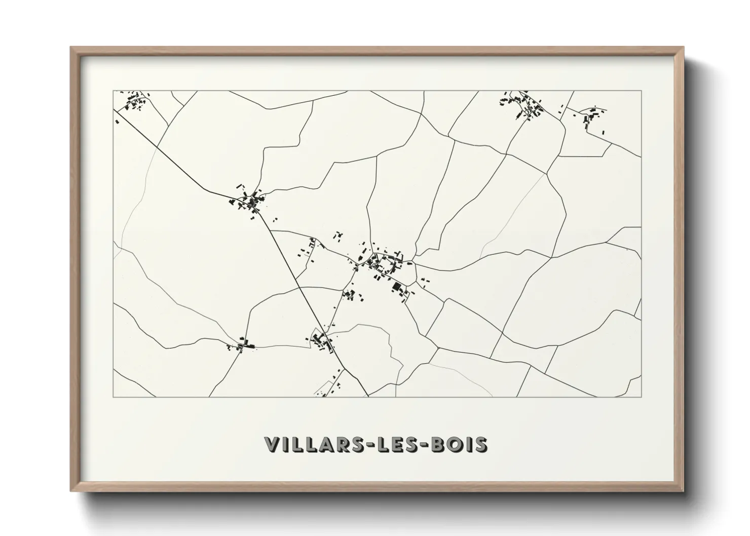 Une affiche de carte sur Villars-les-Bois