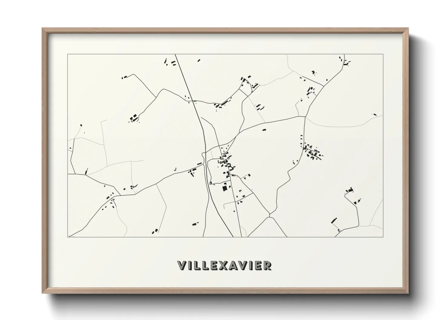 Une affiche de carte sur Villexavier