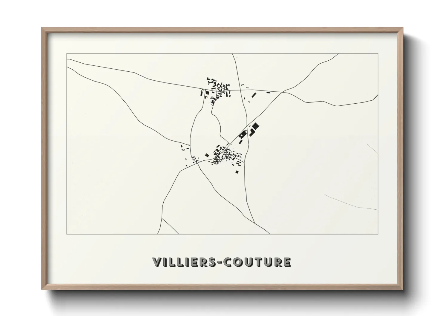 Une affiche de carte sur Villiers-Couture