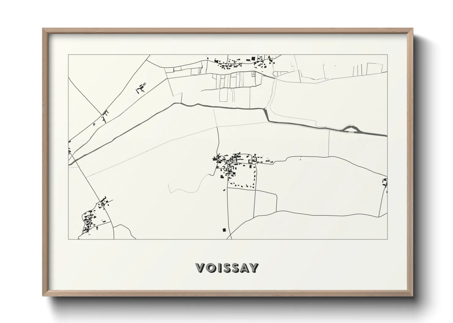 Une affiche de carte sur Voissay