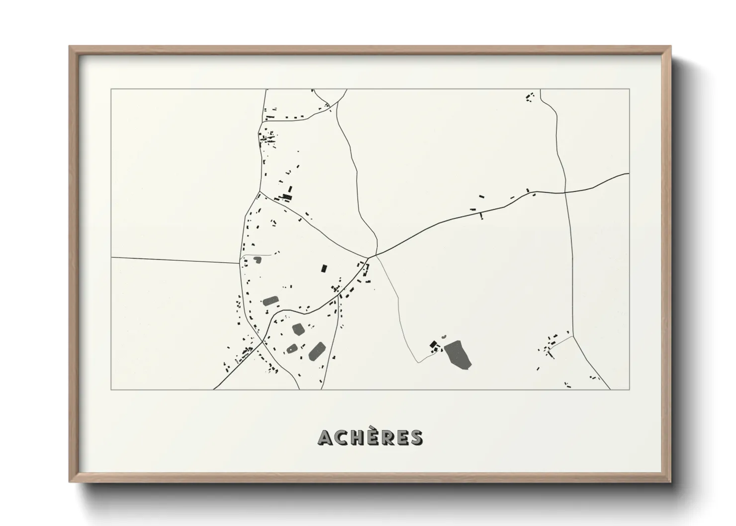 Une affiche de carte sur Achères