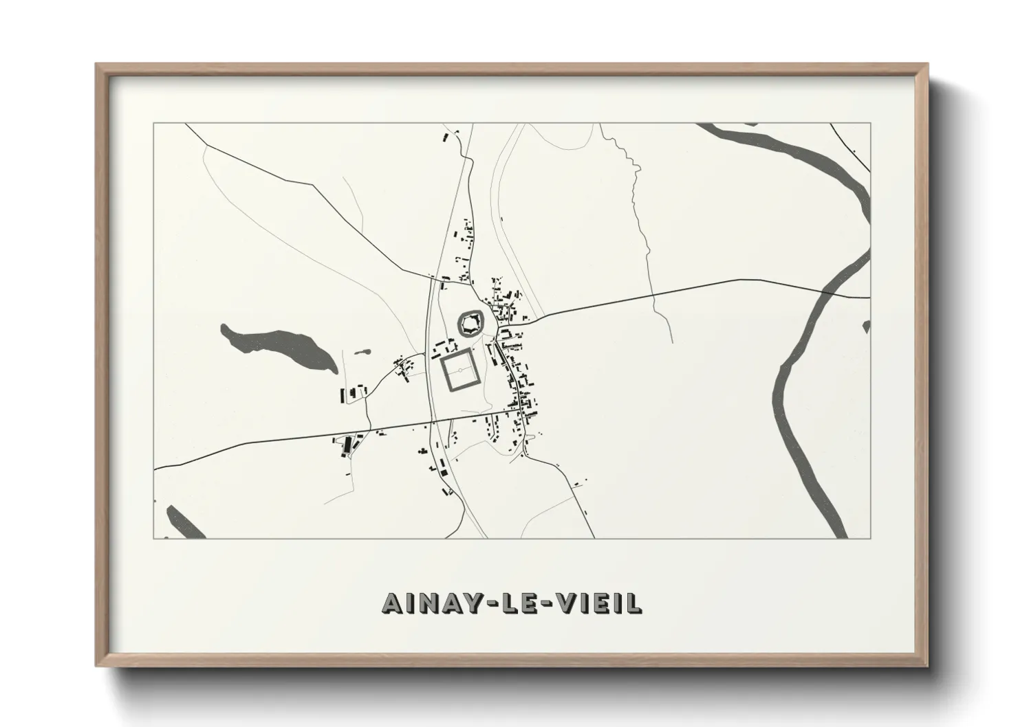 Une affiche de carte sur Ainay-le-Vieil