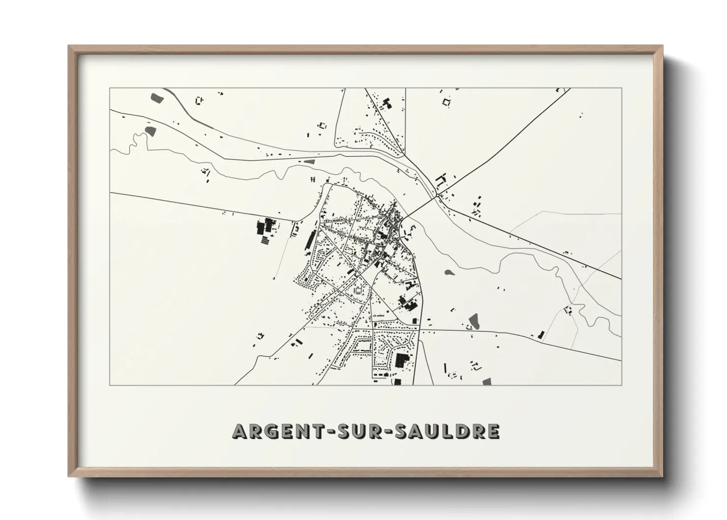 Une affiche de carte sur Argent-sur-Sauldre