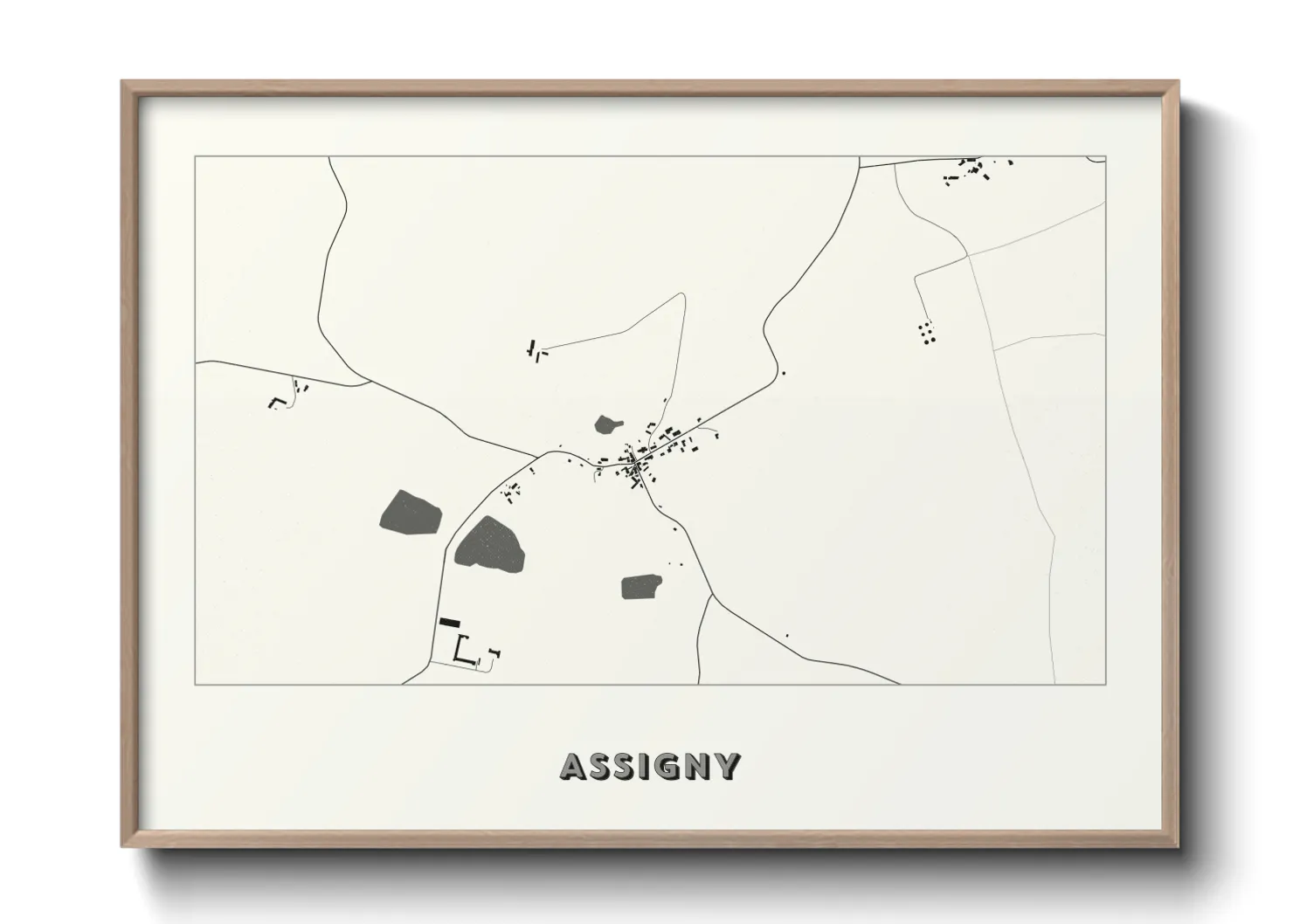 Une affiche de carte sur Assigny