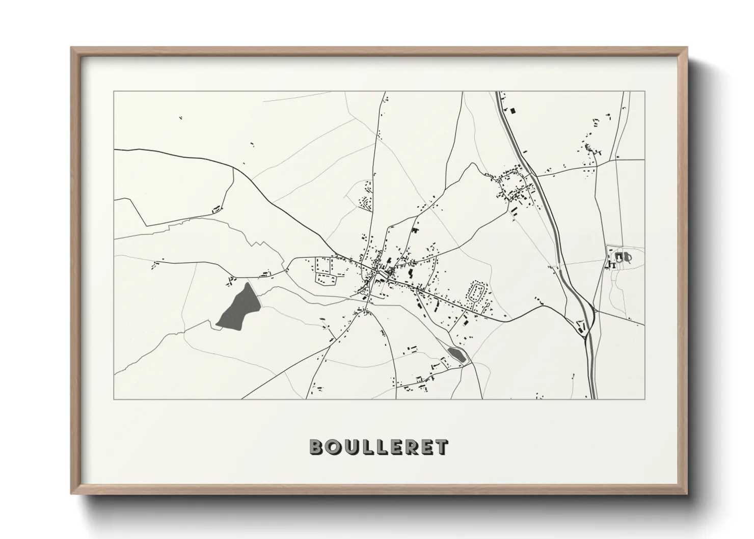 Une affiche de carte sur Boulleret