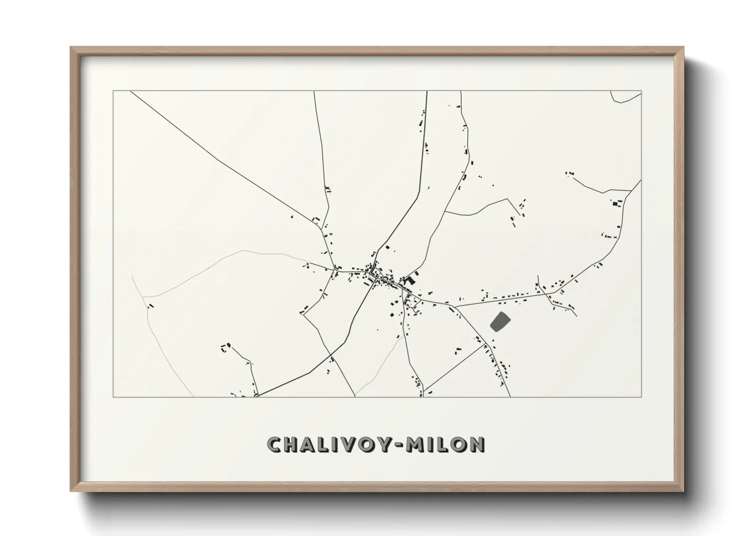 Une affiche de carte sur Chalivoy-Milon