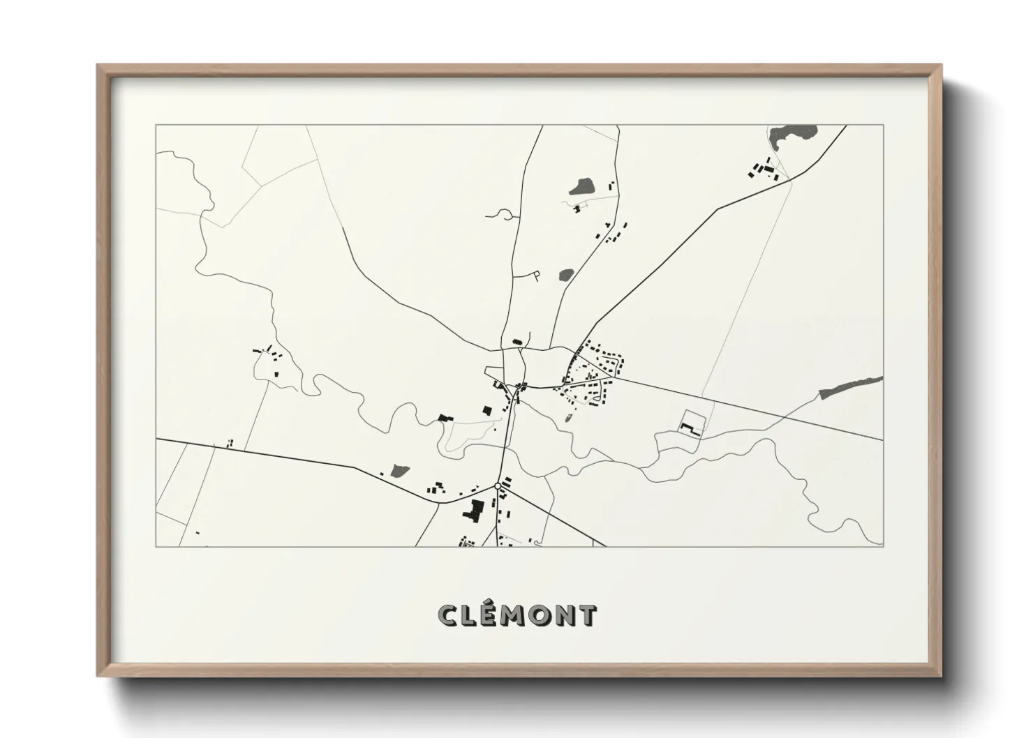 Une affiche de carte sur Clémont