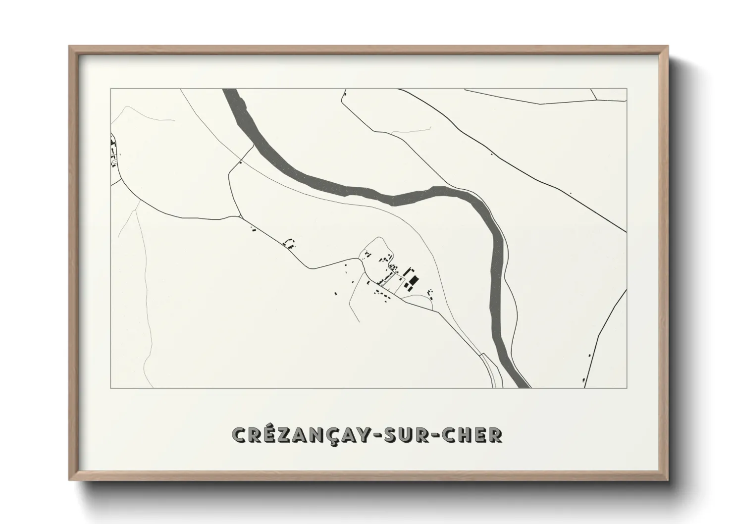 Une affiche de carte sur Crézançay-sur-Cher