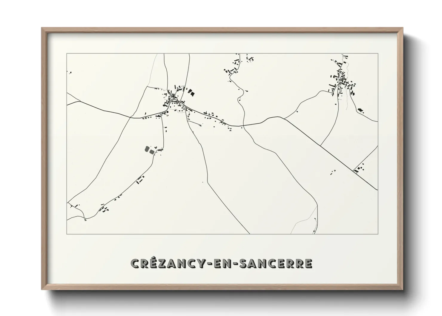 Une affiche de carte sur Crézancy-en-Sancerre