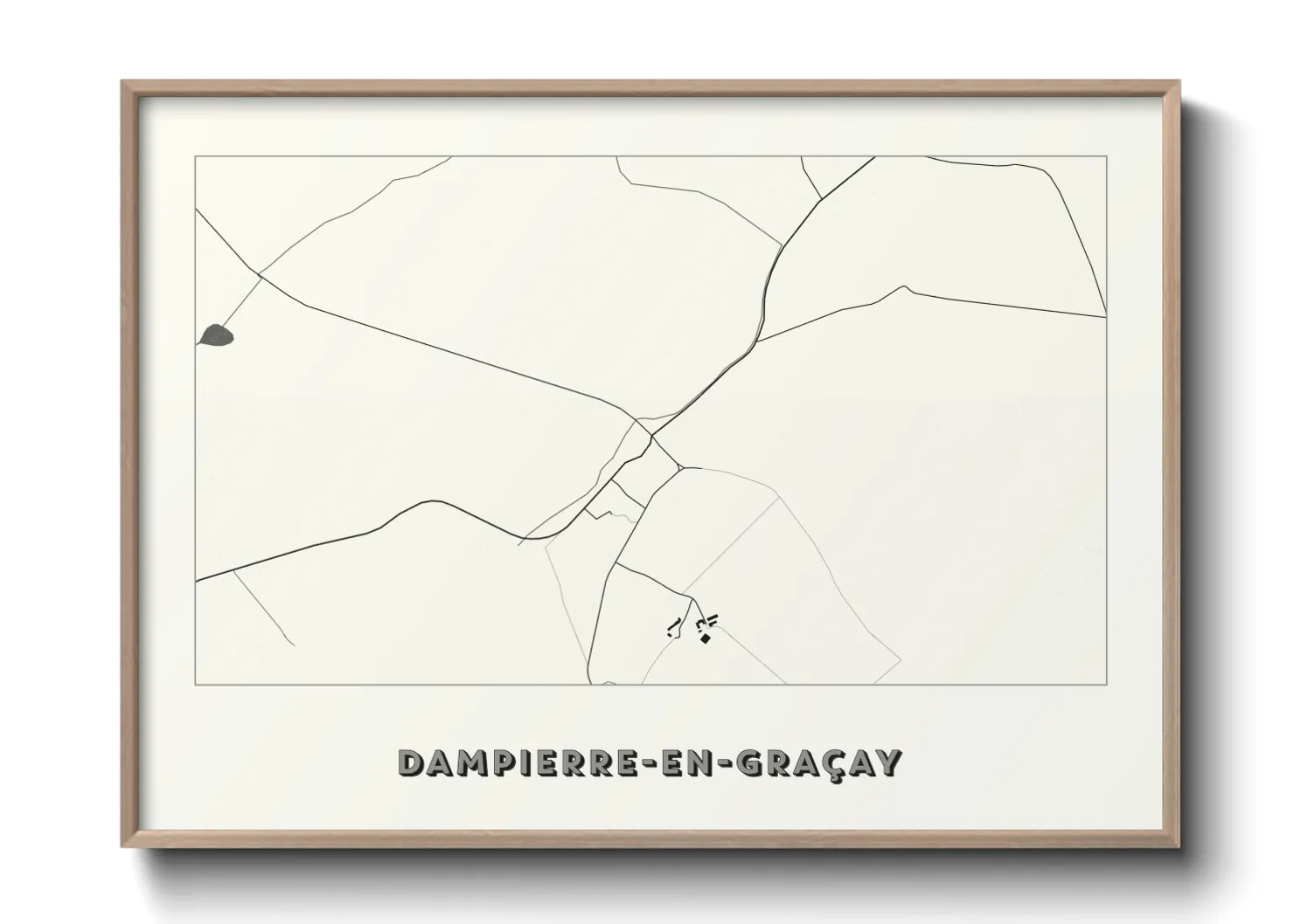 Une affiche de carte sur Dampierre-en-Graçay