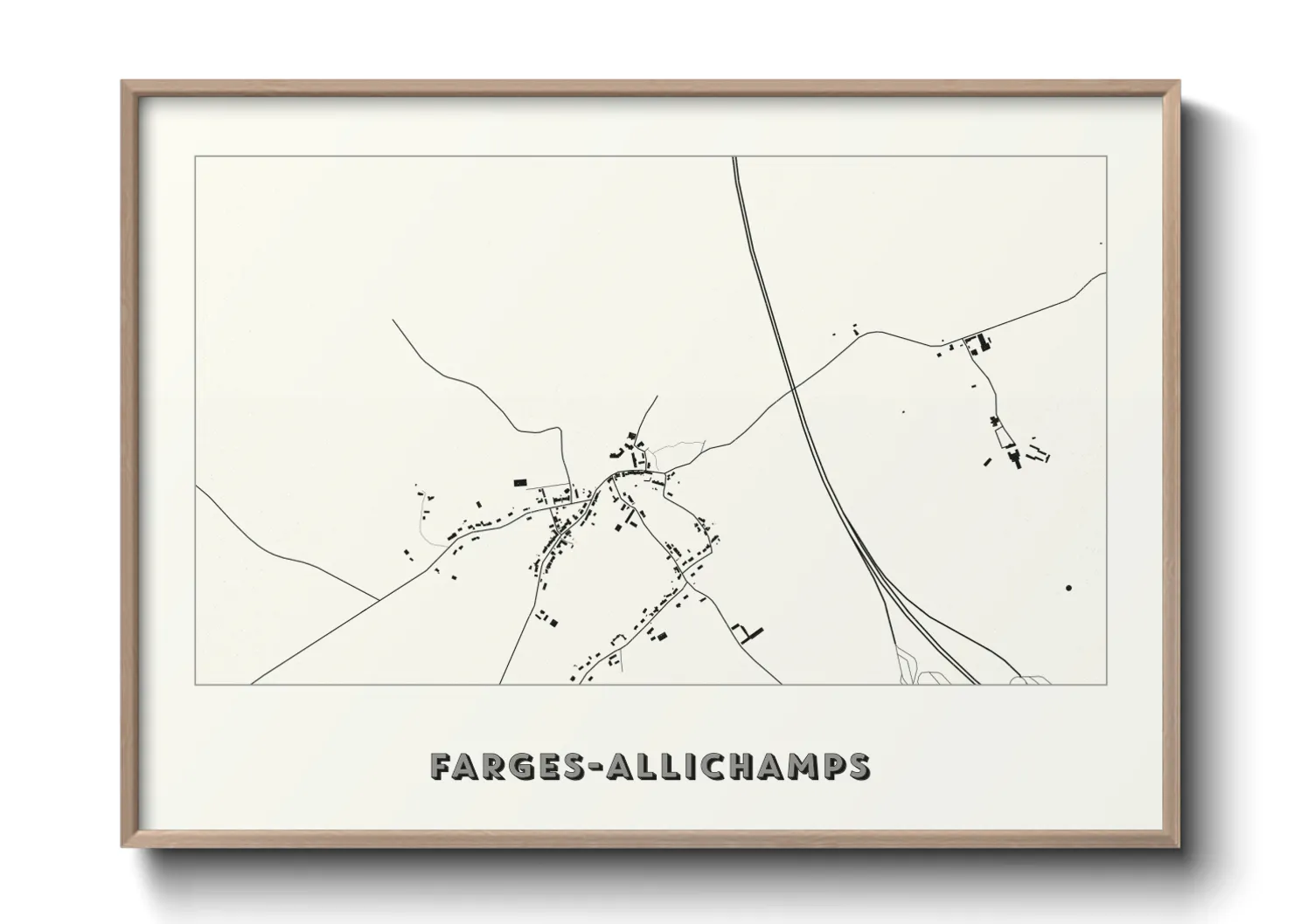 Une affiche de carte sur Farges-Allichamps
