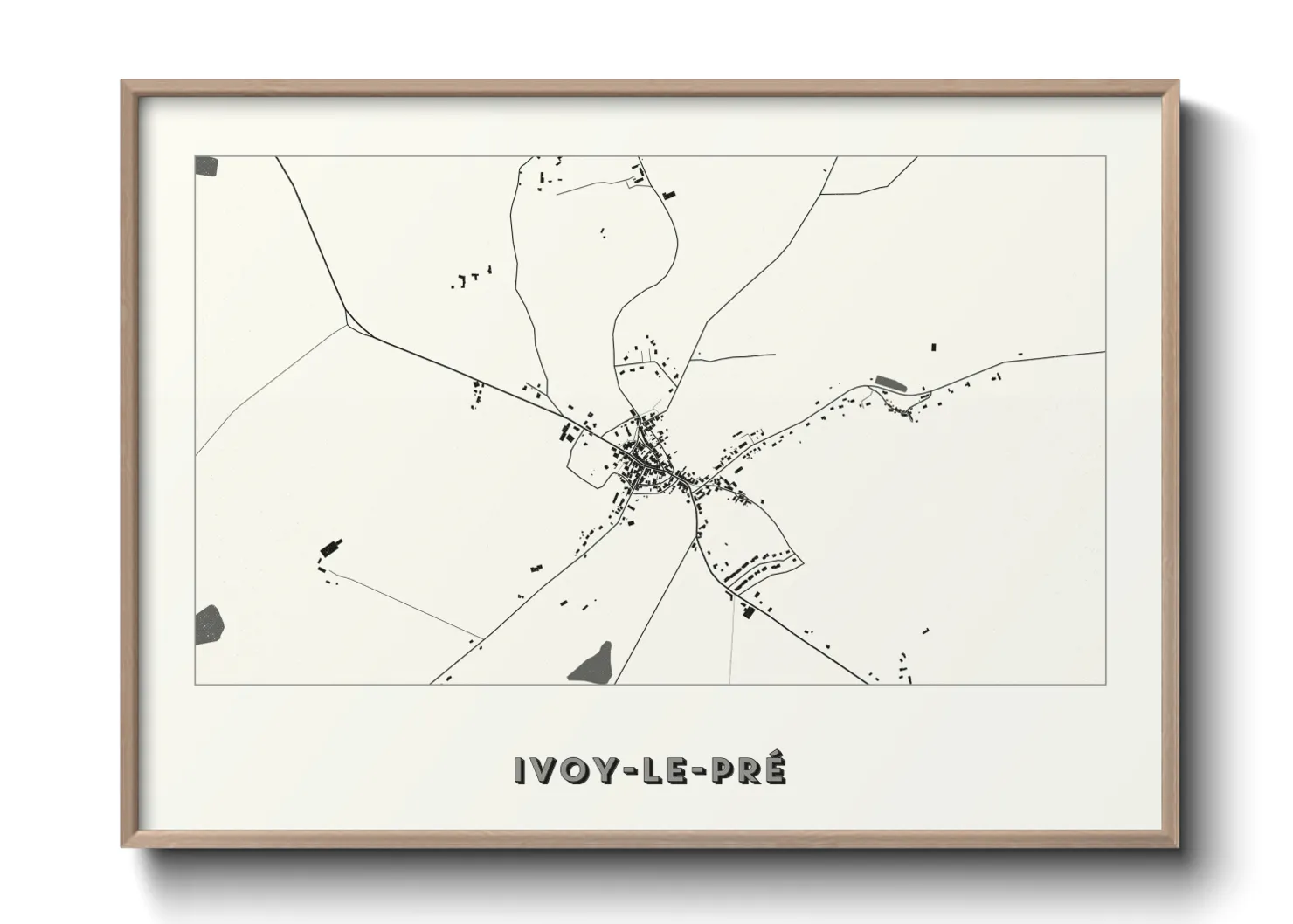 Une affiche de carte sur Ivoy-le-Pré