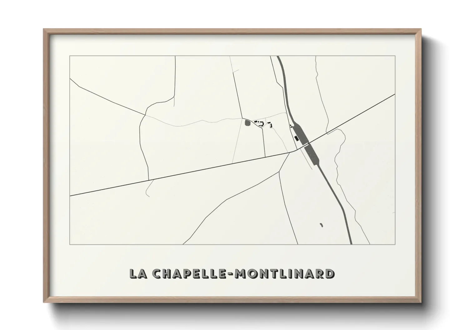 Une affiche de carte sur La Chapelle-Montlinard