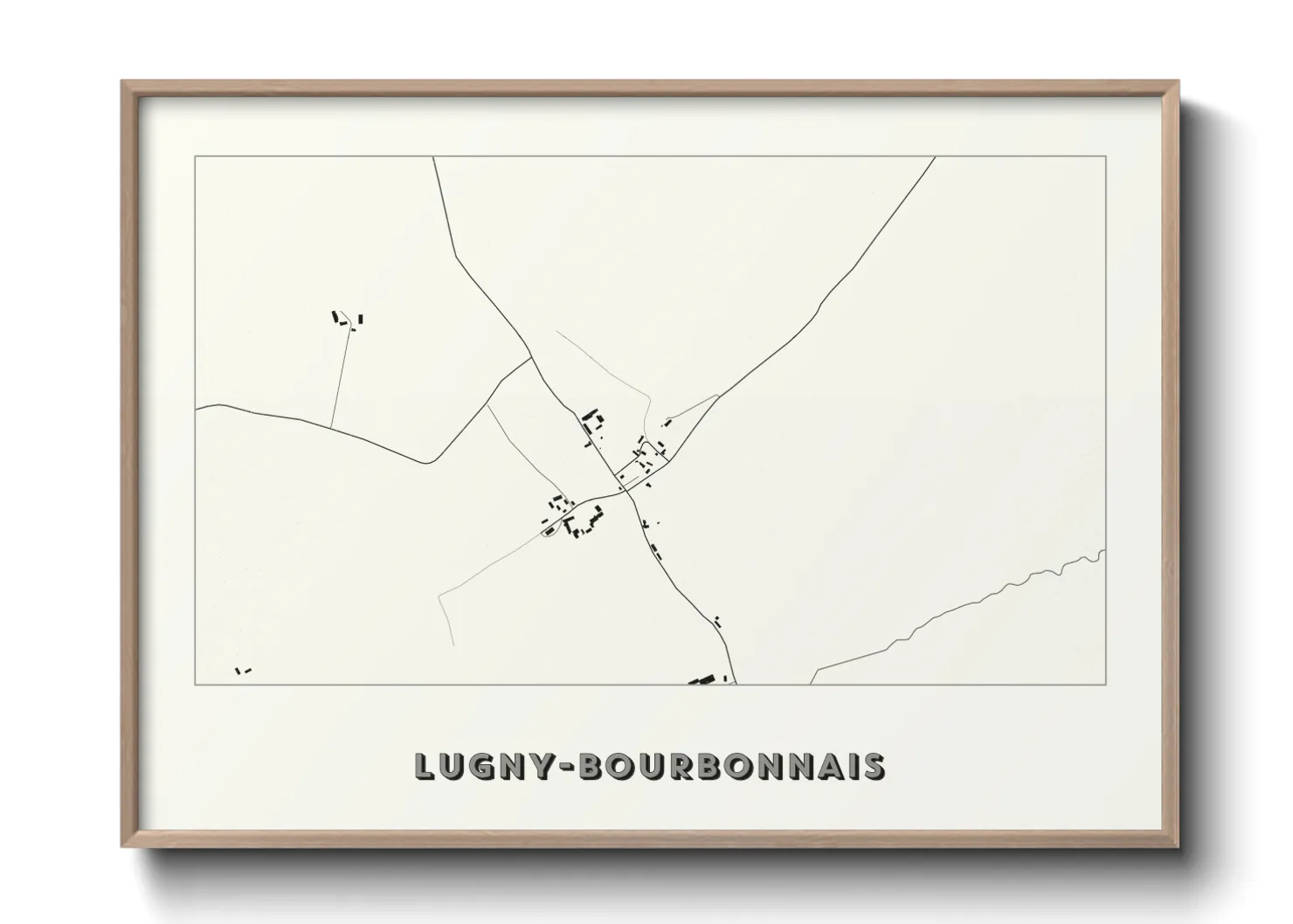Une affiche de carte sur Lugny-Bourbonnais