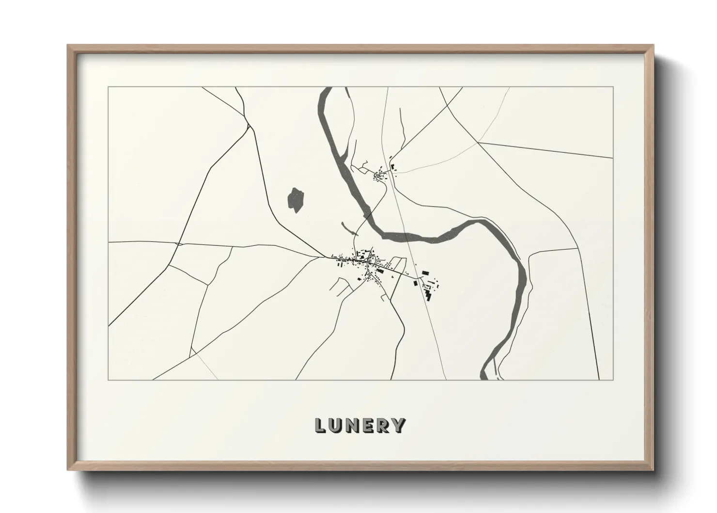 Une affiche de carte sur Lunery