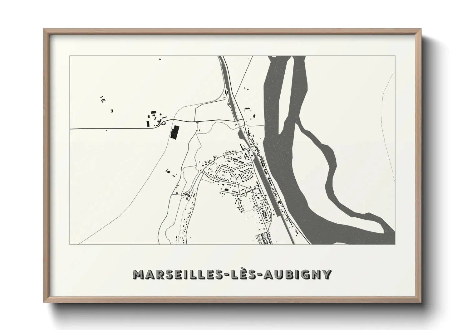 Une affiche de carte sur Marseilles-lès-Aubigny