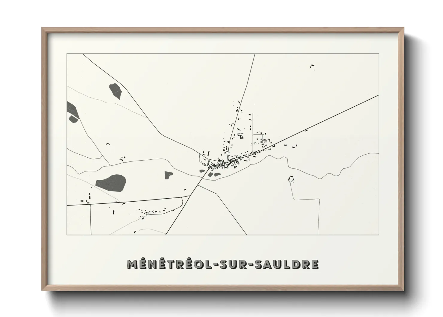 Une affiche de carte sur Ménétréol-sur-Sauldre