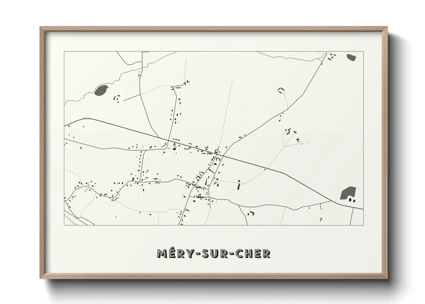 Une affiche de carte sur Méry-sur-Cher