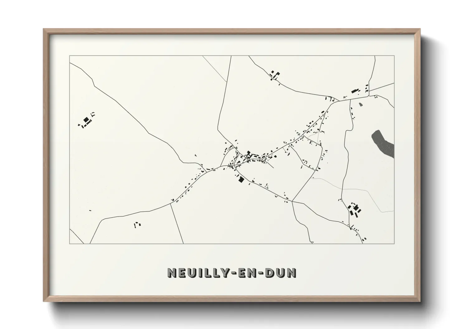 Une affiche de carte sur Neuilly-en-Dun