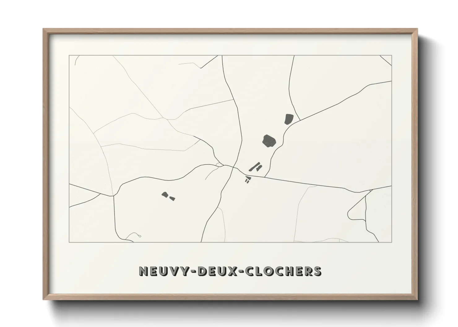 Une affiche de carte sur Neuvy-Deux-Clochers