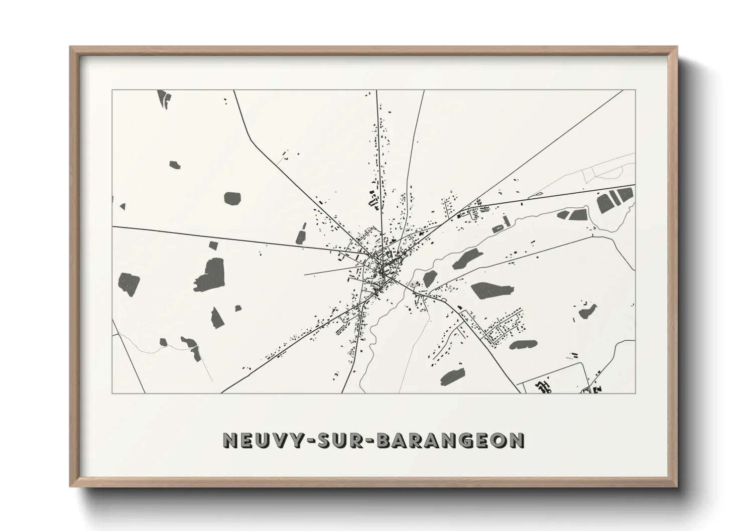 Une affiche de carte sur Neuvy-sur-Barangeon