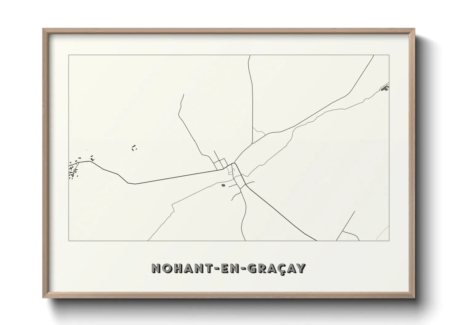 Une affiche de carte sur Nohant-en-Graçay