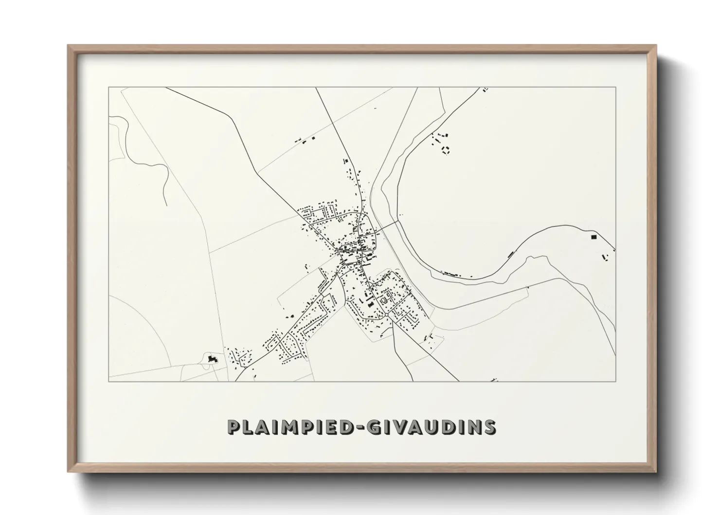 Une affiche de carte sur Plaimpied-Givaudins